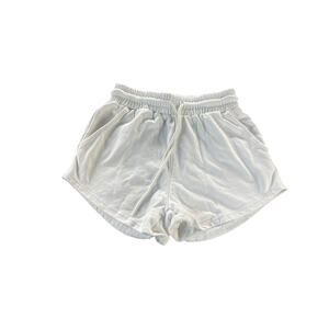 Trendy Queens White Drawstring Soft Knit Pull-On Shorts Women's Size Small